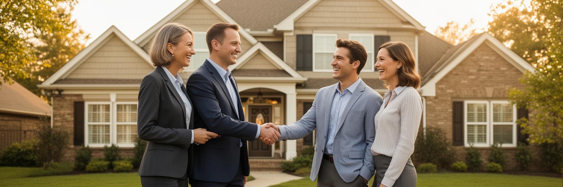 Buyers touring a new construction community