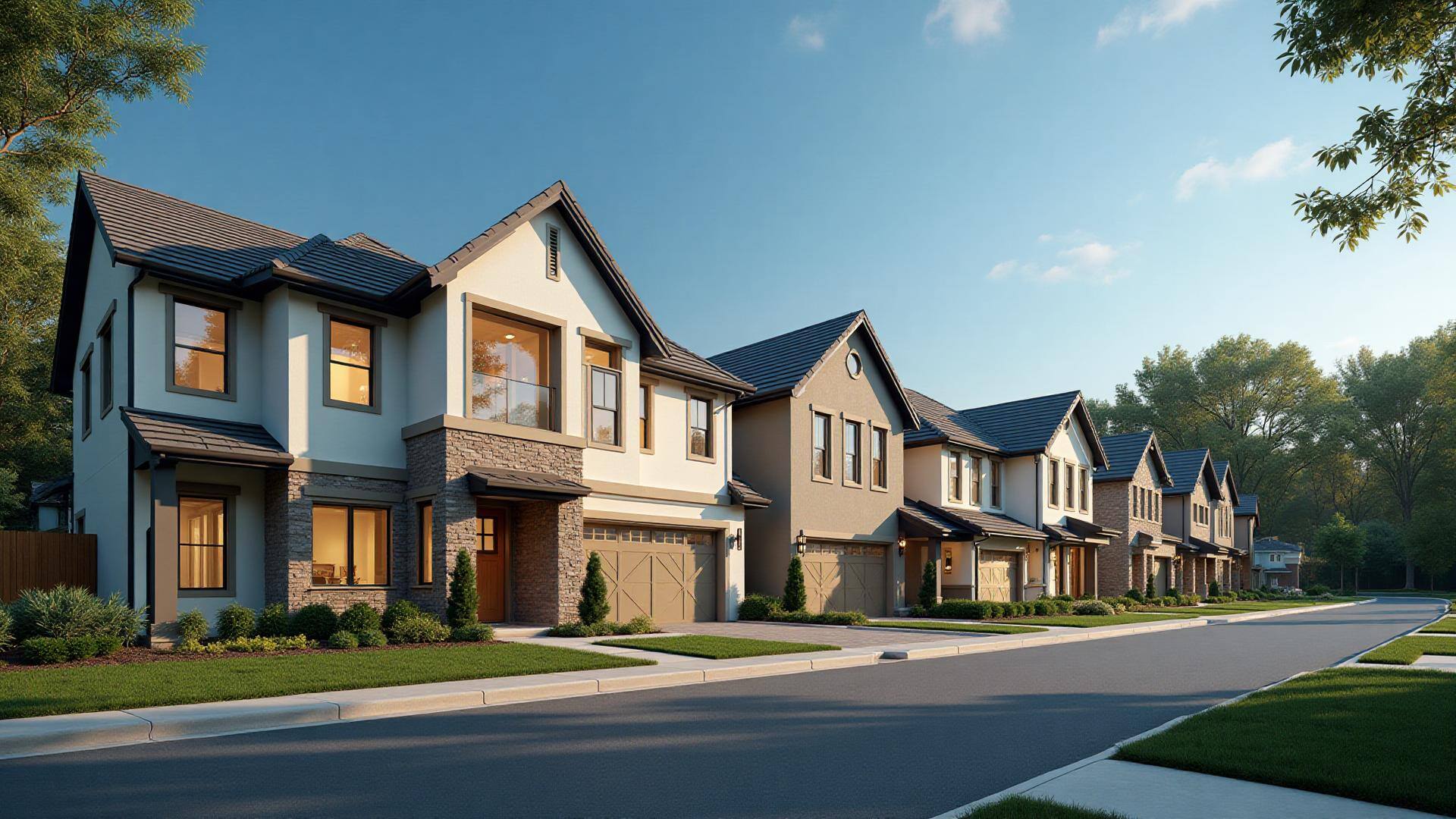 Aerial view of a new construction neighborhood
